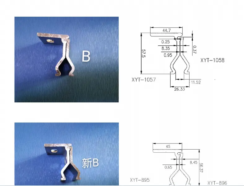 Klem van aluminiumlegering voor dakprofielen met staande naad Klem van aluminiumlegering voor dakprofielen met staande naad
