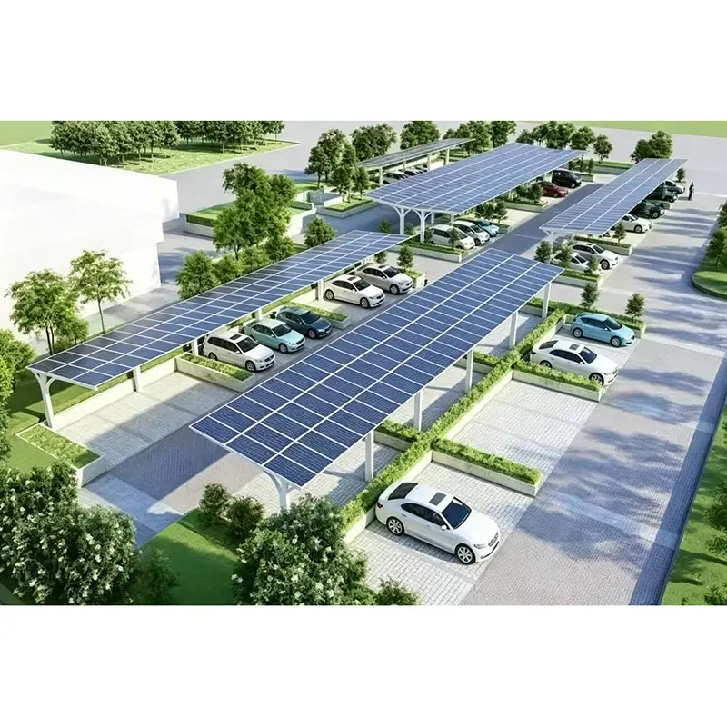 Zonne-carportsysteem met vierkante buis